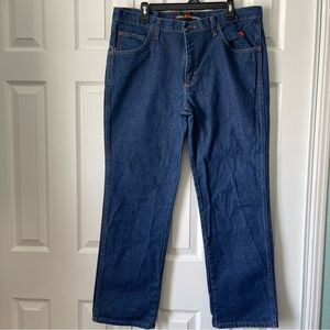 Wrangler Men's FR Flame Resistant Jeans CAT2 Mens Slim Fit Dk Wash 38x30.